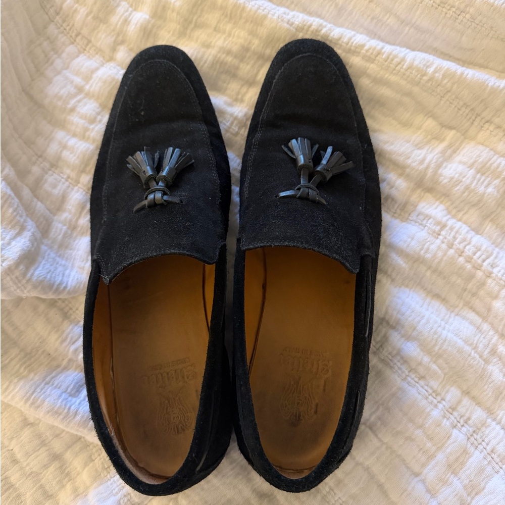 Vero Cuoio Black Tassel Loafers for Men